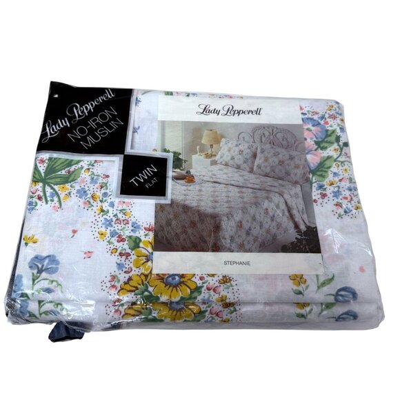 Lady Pepperell Sheet Twin Flat Stephanie Cottage Floral Cotton Blend New Vintage - Picture 3 of 7